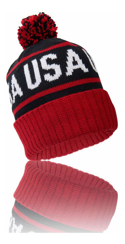 Gorro De Lana Con Pompom Usa Freegun