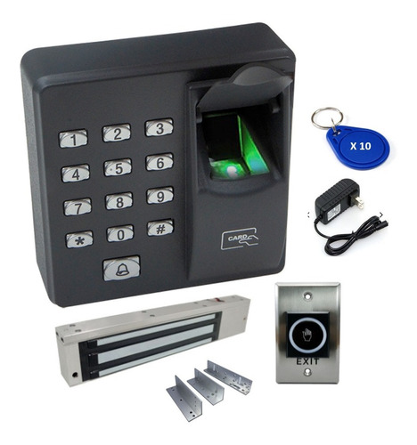 Control Acceso Zkteco X7 + Electroiman + Boton + 20 Rfid