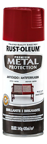 Pintura Aerosol Antióxido Metal Protection 340 Gr Rust Oleum Color Rojo Clavel Brillante