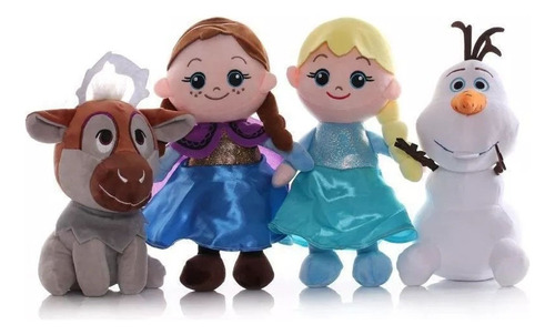 4pcs Frozen Elsa Anna Peluche Muñeca Juguet Cumpleaño Regalo