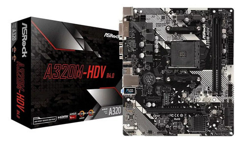 Placa-mãe Asrock A320m Hdv R4.0 Micro Atx Amd Am4