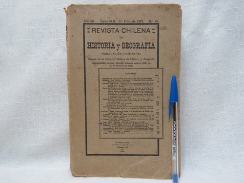 Revista Chilena De Historia Y Geografia N° 46 Año 1922