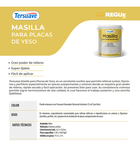 Masilla Lijable Placas De Yeso Durlock Knauf 16kg Tersuave