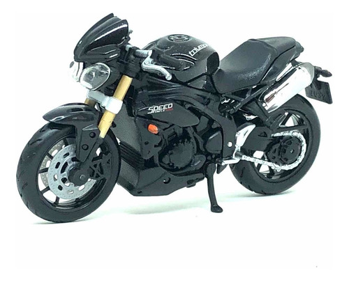 Miniatura De Moto Triumph Speed Triple Preto 1:18 Burago