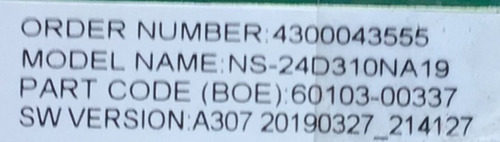 Main Insignia 60103-00337 / Tp.ms3553 / Modelo Ns-24d310na19 (Usado)