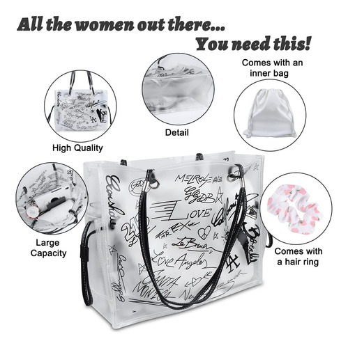 Juego De Bolso De Mano Transparente Para Mujer, Juego De Bol