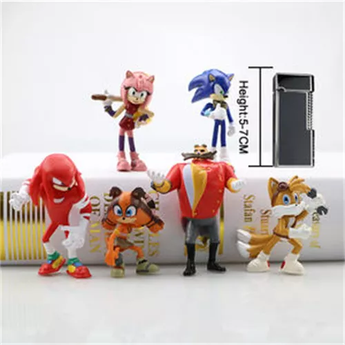 Pacote com 5 bonecos Sonic The Hedgehog, Conjunto de bonecos sônicos, Presentes perfeitos para crianças, 12 cm de altura