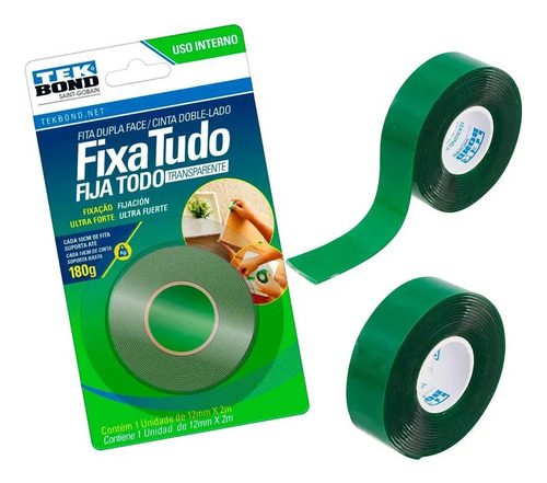Fita Dupla Face Tekbond Fixa Tudo Fixação Ultra Forte