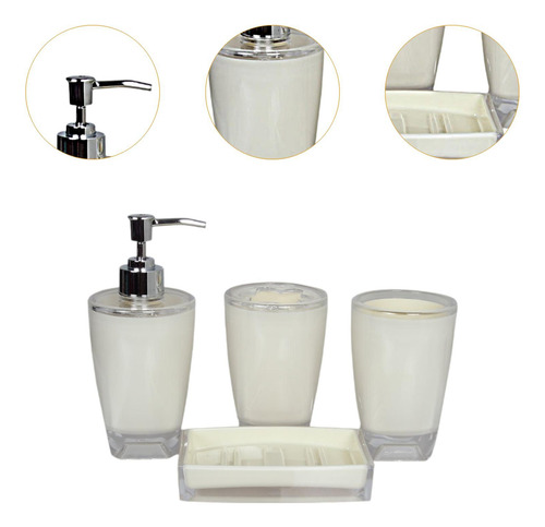 4x Dispensador De Loción, Soporte Para Cepillo De Dientes,