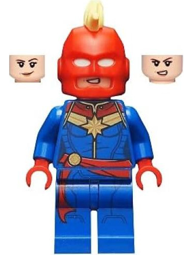 Minifigura Capitán Marvel Lego Con Casco Y Capa Roja