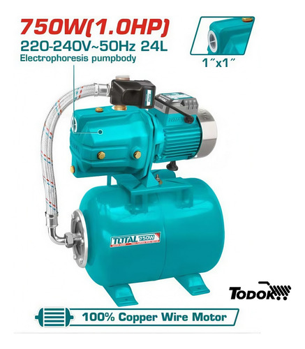Bomba De Agua 1hp 750w Autocebante Automática Total Twp47506