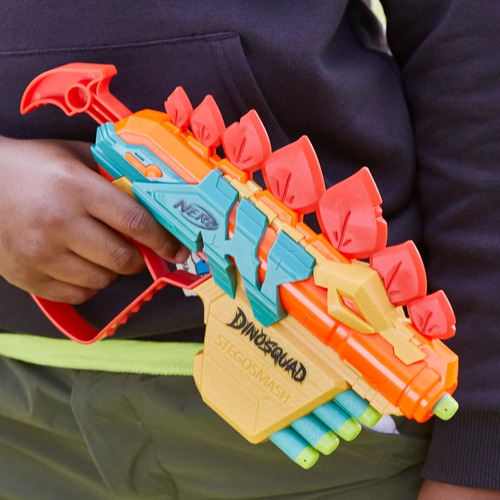 Nerf Dinosquad Stego-duo, 2 Lanzadores, 10 Dardos Nerf Elite