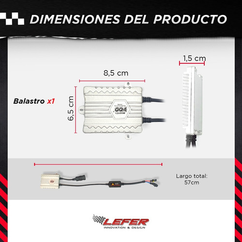 Imagen 3 de 7 de Balastro 55 Watts Xenon - Bixenon Ultra Slim Calidad Premium