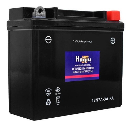 Imagen 2 de 8 de Batería Moto Haijiu 12n7a-3a-fa Agm- Gel Libre Mantenimiento