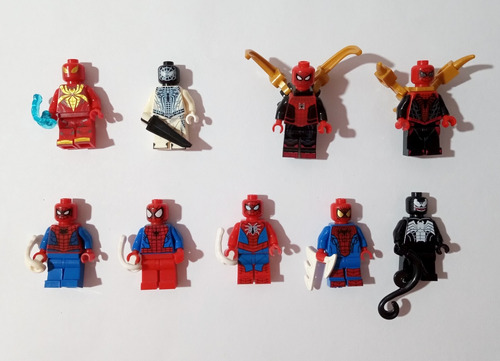 Lote 9 Mini Figuras Lego Spiderman Con Accesorios