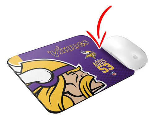 Mousepad Personalizado Minnesota Vikings Con Tu Nombre