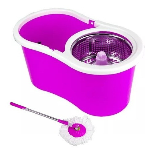 Balde Spin Mop360 Centrifuga Cesto De Inox Com 2 Esfregão