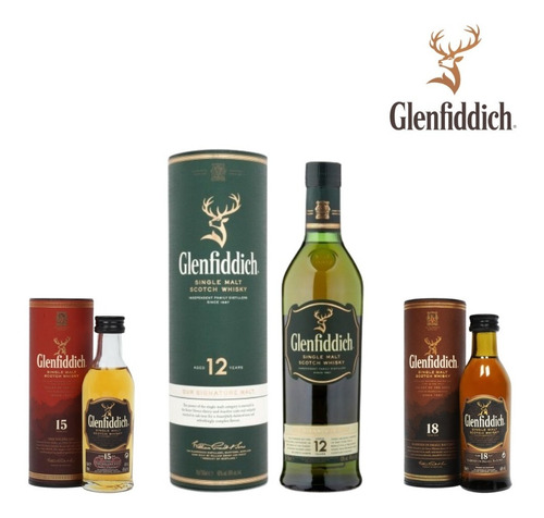 Miniaturas Mix Scotch Whisky Glenfiddich  Single Malt 