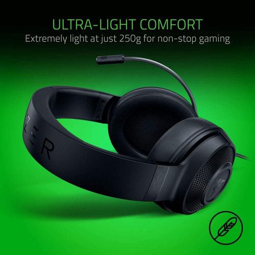 Auriculares gamer Razer Kraken X mercury con luz LED