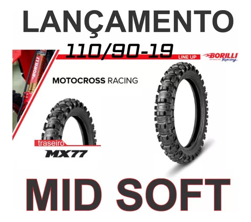 Pneu Borilli Mx77 110/90-19 Motocross Soft Trilha Enduro