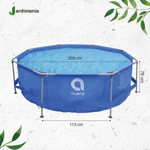 Imagen 2 de 8 de Alberca Piscina Armable Redonda Acero 306x76cm Familiar