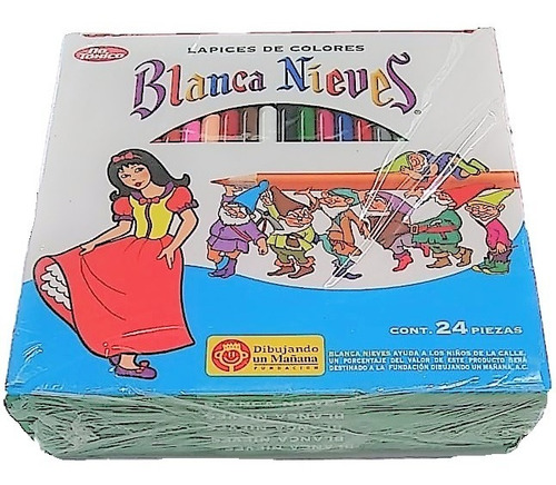 5 Caja De Colores Largos Económicos Blanca Nieves C/24