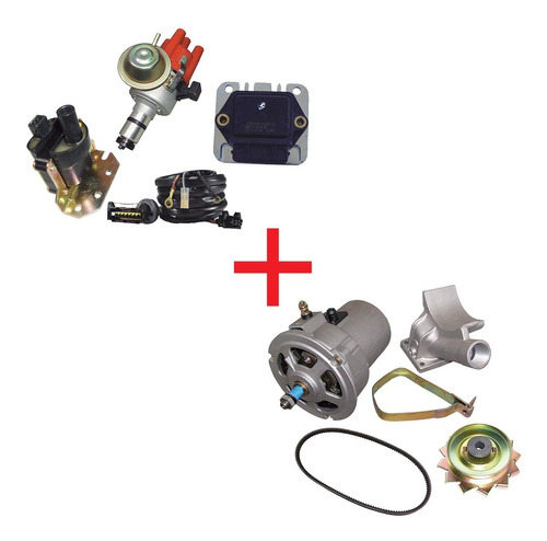 Kit Alternador 55a + Ignição Eletrônica Fusca Brasilia Kombi