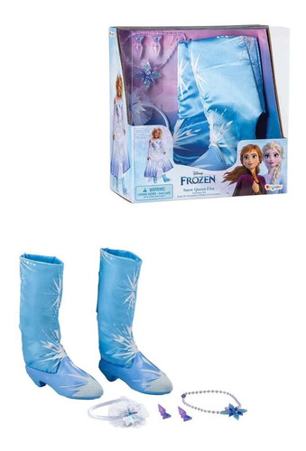 Disney Frozen Reina Elsa - Set De Accesorios Para Niñas - Inlcuye Aretes, Tocado, Collar Y Botas