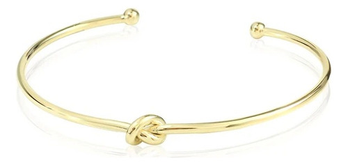 Bracelete Feminino Folheado A Ouro 18k Nó Manu Piuka Comprimento 5 Cm Cor Dourado Diâmetro 5 Cm