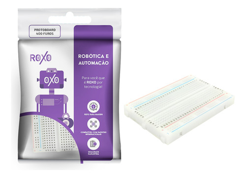 5x Protoboard Breadboard 400 Pontos Furos Pinos - Roxo