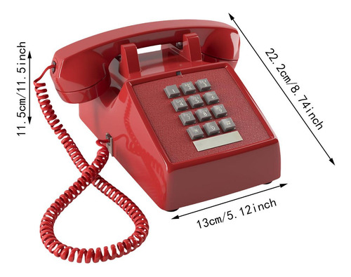 Teléfono Con Cable Práctico Teléfono Con Cable De Rojo
