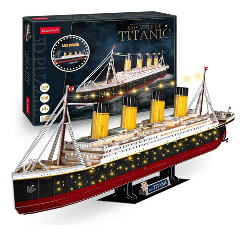 Juguete Barco Titanic Para Armar Con Luz Led