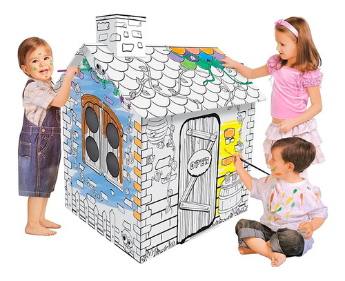 Casita Para Niños Casita Para Pintar Niño Niña 