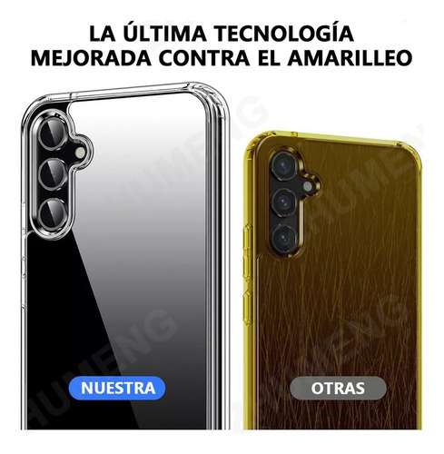 Funda 4 en 1 para Samsung Galaxy A55, incluye 2 protectores de pantalla HD, protector de cámara y carcasa trasera transparente antiamarilleo. Amortiguador de golpes y cristal templado.