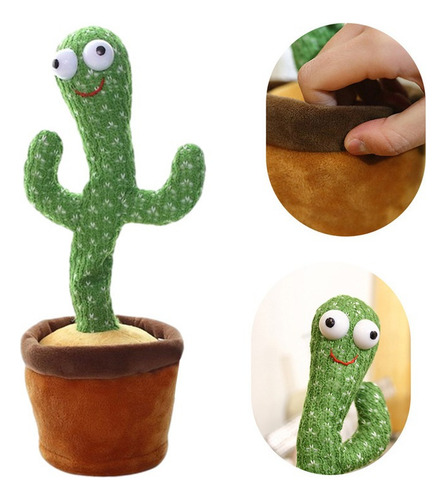 32cm Cactus Juguete Para Niños De Peluche Planta Eléctrica J
