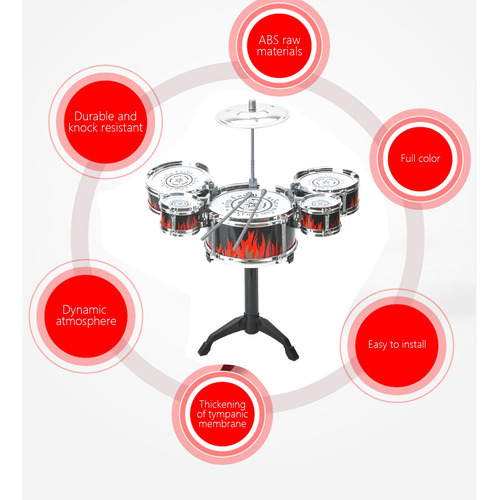 Instrumento Musical Infantil Jazz Drum Set De Cinco Tambores