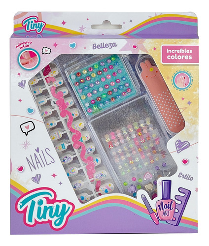 Set De Uñas Infantil Stickers Y  Accesorios Tiny Sebigus 