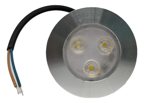 Balizador Spot Led Embutir Chao Piso Jardim 3w Ip66 Cor da cúpula Inox Luz Branco Frio MGC