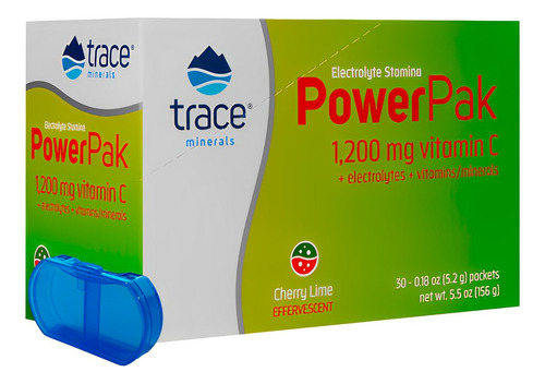 Trace Minerals Eletrólito Power Pak 30schês + Porta Cápsulas Sabor Sem sabor