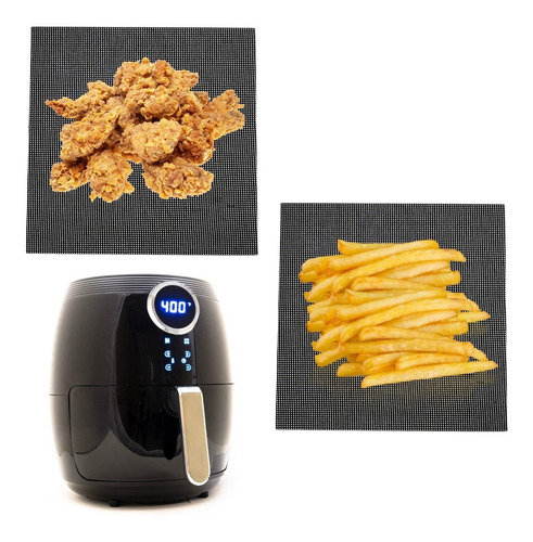 Kit 2 Tapete Manta Fritadeira Silicone Airfryer Antiaderente