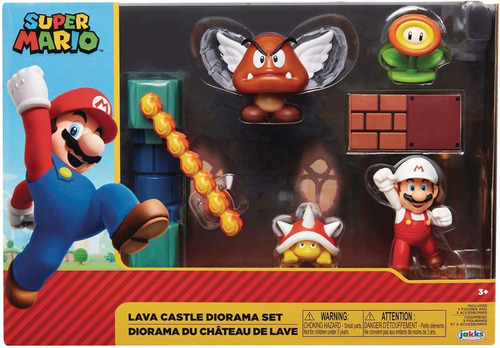 Imagen 1 de 2 de Nintendo Super Mario - Set Diorama Castillo De Lava