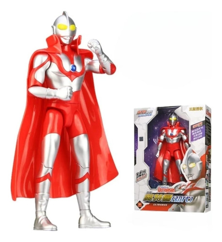 Boneco Action Figure Ultraman Com Capa Articulad
