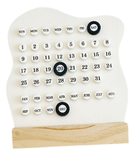 Calendario De Escritorio Visualización De La Fecha Beige