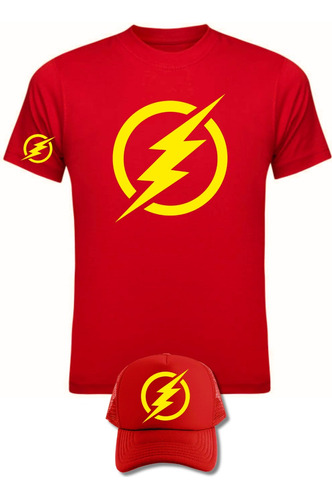 Camiseta Flash Super Heroes Serie Red Obsequio Gorra 