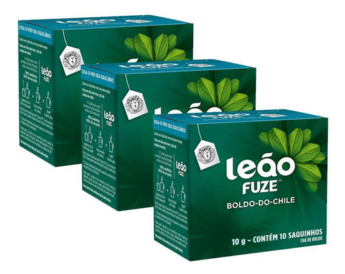 Chá De Boldo Com 10 Saquinhos - Leão Kit 3