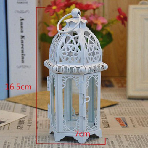 3 Portavelas De Cristal Para Velas, Farol De Hierro