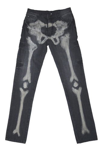 Imagen 2 de 6 de Jean Niño Esqueleto Huesos Elastizado Halloween Chupin T12