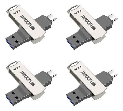 4 Piezas Memoria Usb Kodak K273 64gb Usb/type-c 3.2 Gen 1