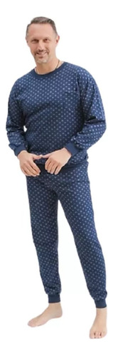 Pijama Maxime Manga Larga Algodón Jacquard Con Buzo 153