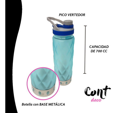 Botella Reutilizable 700 Ml Pico Rebatible Nueva Con Hielera